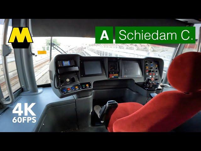 4K Metro Cabview |  RET Line A to Schiedam Centrum |  Rotterdam | Bombardier Flexity Swift RSG3