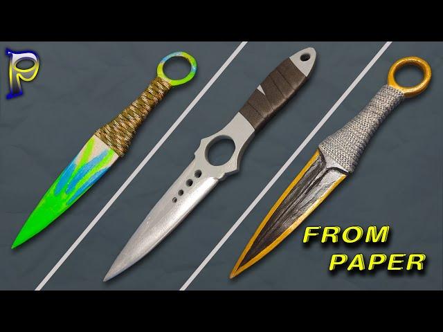 TOP 3 paper knives | How to make SKELETON and KUNAI FROM CS:GO | How to make paper kunai.