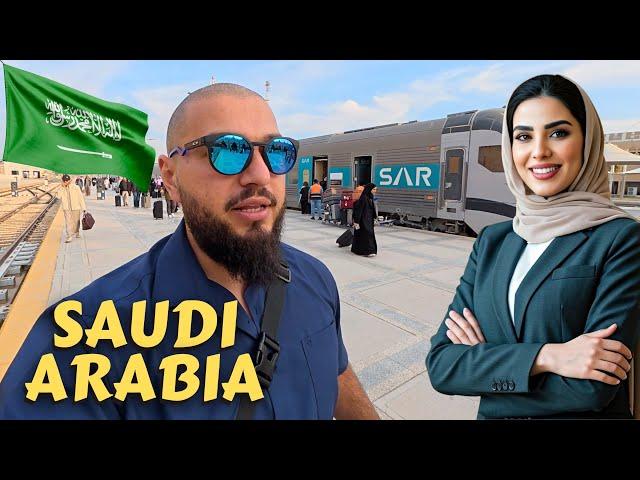 Inside $60 Business Class Train In Saudi Arabia - Dammam to Riyadh  (fascinating)