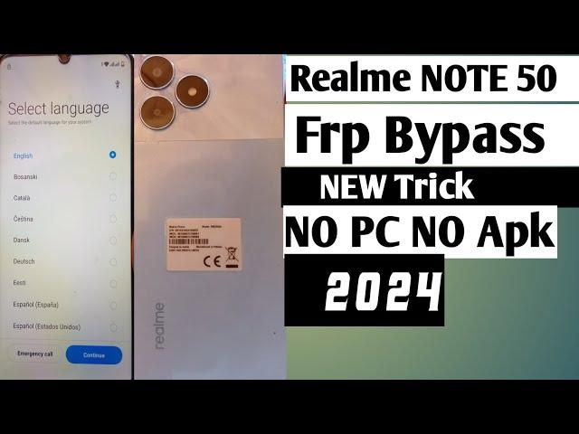 Realme NOTE 50 Frp Bypass new trick without PC 2024