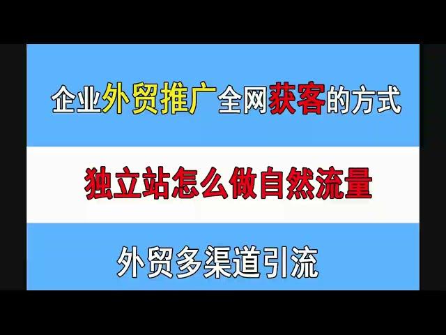 跨境独立站如何做自然流量？外贸多渠道获客引流教学！#独立站 #独立站推广