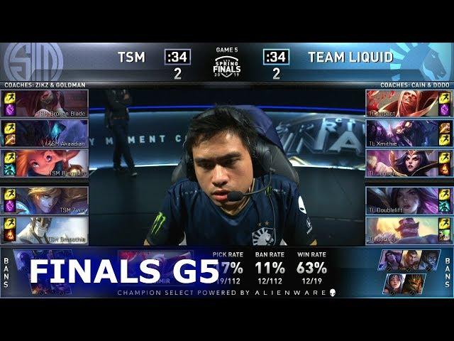 TL vs TSM - Game 5 | Finals S9 LCS Spring 2019 | Team Liquid vs TSM G5