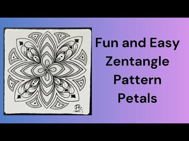 Fun and Easy Zentangle Tile with the pattern Petals