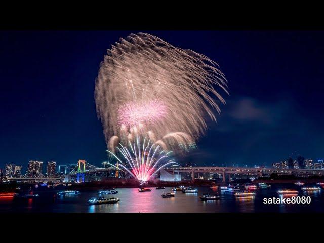 [HDR] 2024.12.21 お台場レインボー花火 デジモンアドベンチャーコラボ Tokyo Odaiba Rainbow Fireworks