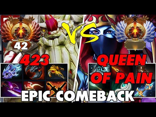 423 (TINY) Carry vs THE DIRE (QUEEN OF PAIN) Mid - Epic Battle Of Pro Dota 2 Players - Z Dota 2