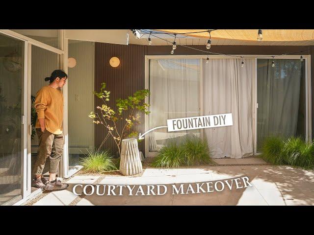 Courtyard Makeover｜A Zen Corner with DIY water fountain + Maple Tree rescue｜Mid-century Eichler Home