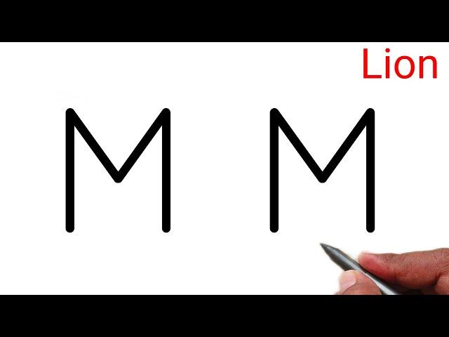 How to draw lion from letter MM | Lion Drawing onlin | Drawing lion Easy step by setp