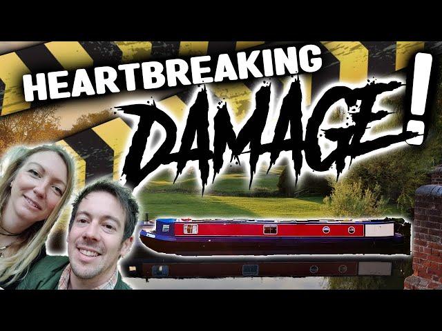 we CRASHED our NARROWBOAT | tiny home boat CRASH | off-grid HOUSEBOAT REFIT