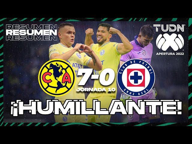 Resumen y goles | América 7-0 Cruz Azul | Liga Mx Apertura 22 -J10 | TUDN