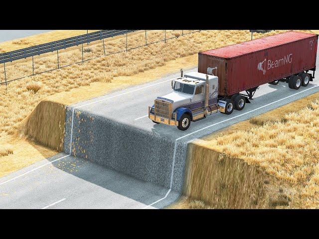 Cars vs Incomplete Road #2 – BeamNG.Drive