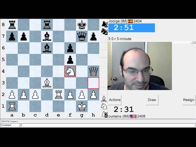 5 minute chess #518: IM Greg Shahade vs IM Joorge