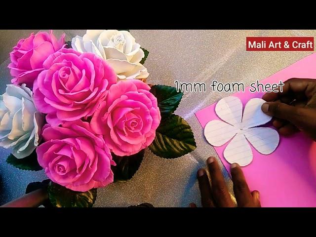 How to Make Foam Rose Flower | Handmade Foam Flower DIY Flower