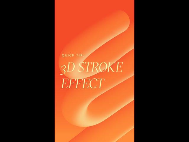 3D Stroke Effect in Adobe Illustrator #Shorts