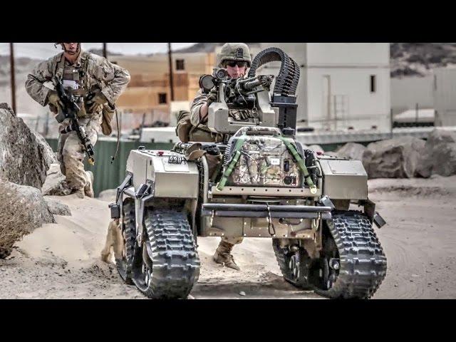 US Marines Futuristic Combat Robots In Action