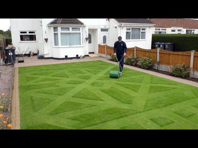 Garden Wizard Mows Amazing Pattern Into Lawn