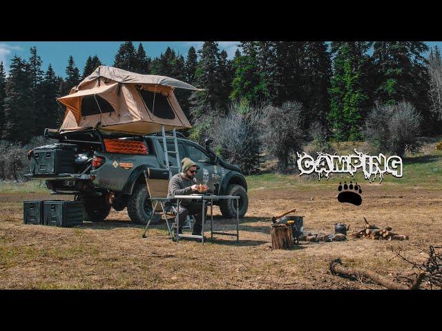 CAMPING WITH A ROOF TOP TENT AMONG BEAR TRACES! WILDLIFE, LANDSCAPE, NATURE, MITSUBISHI L200