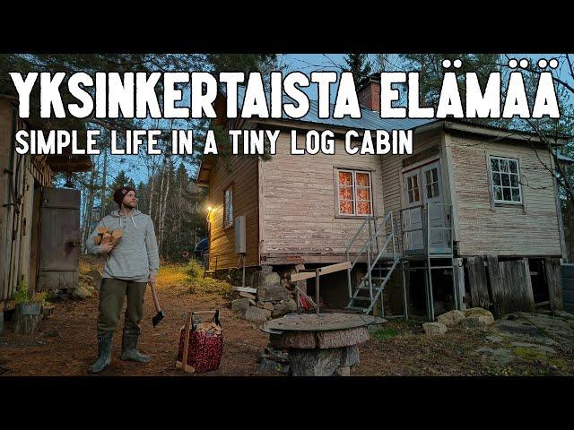 Simple life in my cozy old cabin | A Gloomy November eve