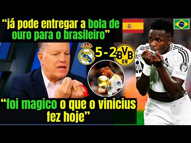 UAU! VINI JUNIOR ENCANTA A MÍDIA MUNDIAL "VINI É UMA OBRA DE ARTE" REAL MADRID 5 BORUSSIA 2