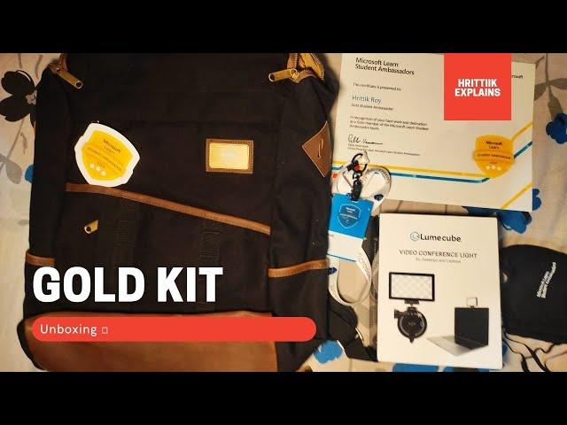 Unboxing Gold Microsoft Learn Student Ambassadors Kit 2022