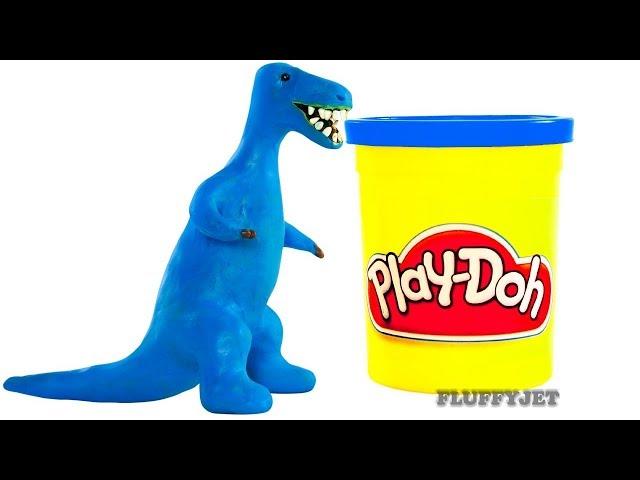 Dinosaurs Play doh Stop Motion T-Rex Dinosaur animation Tyrannosaurus Rex dinosaur toy cars Jurassic