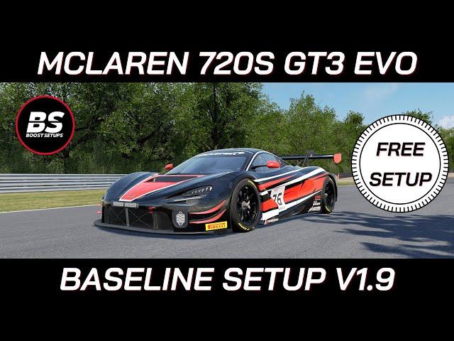 McLaren 720S GT3 EVO | FREE BASELINE SETUP | Assetto Corsa Competizione | ACC v1.9+