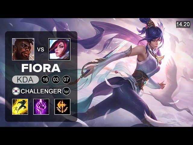 Fiora vs K'Sante Top - KR Challenger - Patch 14.20 Season 14