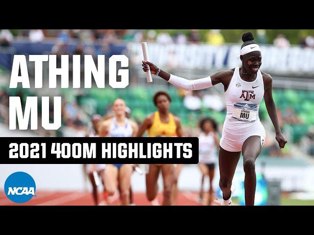 Athing Mu 400m college highlights