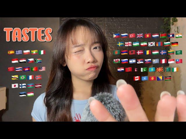 ASMR TASTES in 70 Different Languages (Find your language )