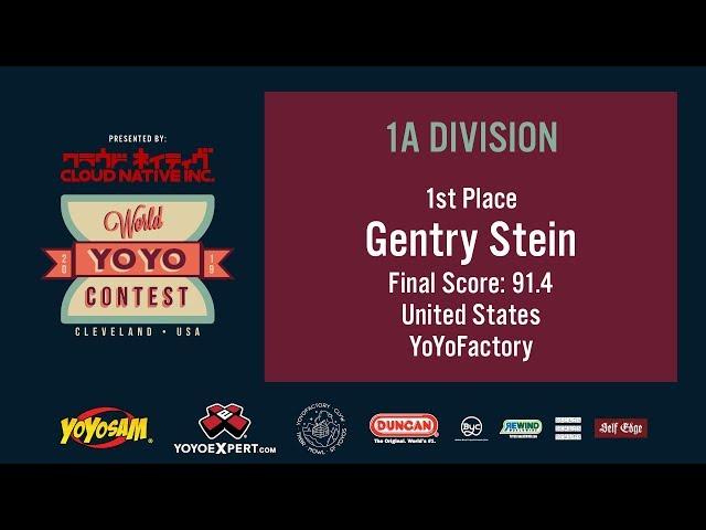 2019World Final 1A 01 Gentry Stein WORLD YOYO CONTEST 2019 Presented by Cloud Native Inc WYYC2019