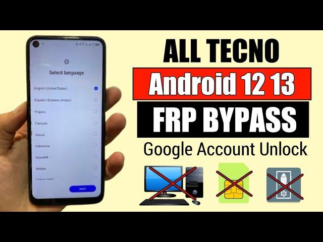 All Tecno Android 12/13 FRP Bypass 2024 | Tecno Google Account Unlock Without Pc | New Method