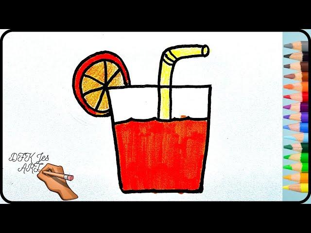 How to draw orange juice | Как нарисовать апельсиновый сок | DFK Jes ART