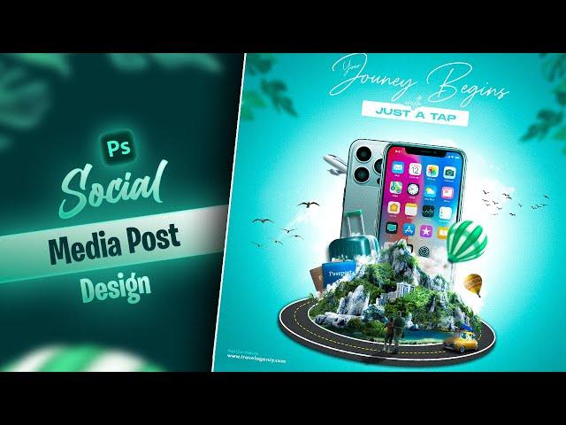 Travel Agency Social Media Post Design in Photoshop