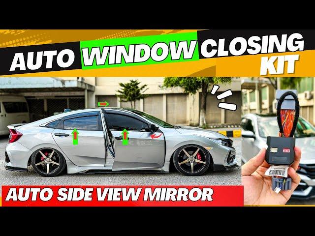 AUTO SIDE VIEW MIRROR CLOSING MODULE | AUTO WINDOW CLOSING KIT INSTALLED IN HONDA CIVIC 2018