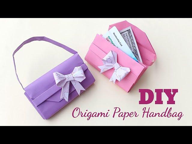 How to make Paper handbag? Origami Paper Craft Ideas || Easy Origami Paper Purse