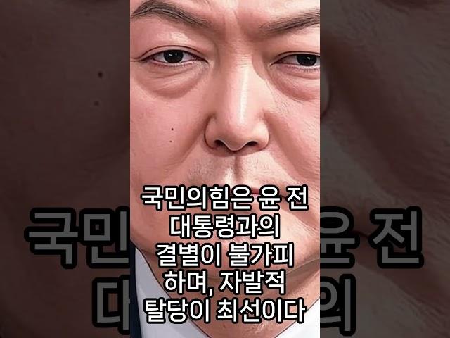 윤 전 대통령, “자발적 탈당이 최선”이다! #내란 #비상계엄 #계엄 #윤석열 #탄핵 #대통령 #사법부 #martial law #Yoon Seok-Yeol #impeachment