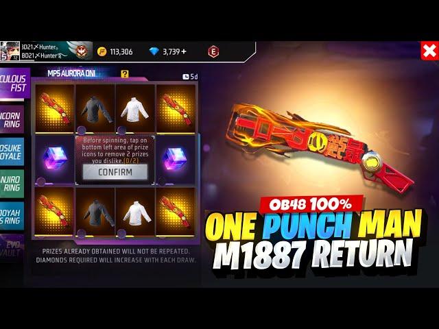 OB48 100% One Punch Man M1887 Return Event|New Event Free Fire Bangladesh Server|Free Fire New Event