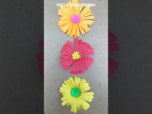 Paper flower DIY fun craft ideas for kids! ️ #viral #diy #kidscraft #paperflowers #papercraft