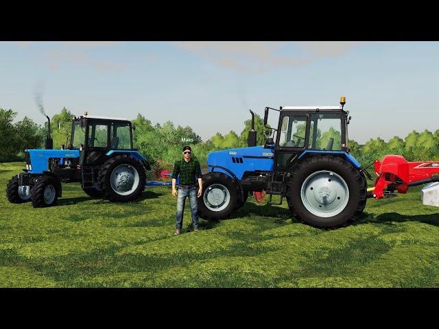 НАЧАЛО СЕНОКОСА НА ДВУХ БЕЛОРУСАХ! FARMING SIMULATOR-19