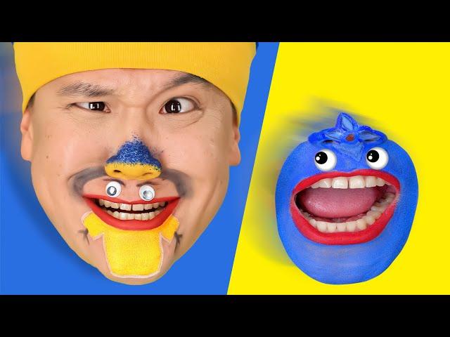 Yummy Fruits & Om-Nom-Nom Berries (Face Paint Show) | D Billions Kids Songs