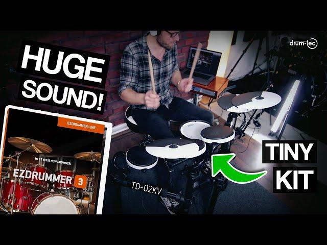 Toontrack EZdrummer 3 sounds triggered from tiny Roland TD-02KV e-drums 