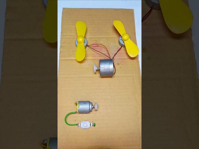 Dual Fan Belt Powered Generator ° DC Motor #dcmotor #tech #shorts