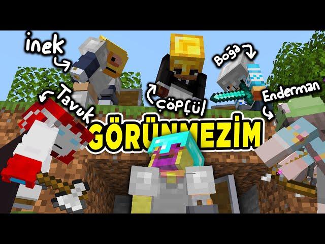 Minecraft Manhunt Ama Herkes Farklı Irka Sahip | Ben Duvardan Geçebiliyorum!