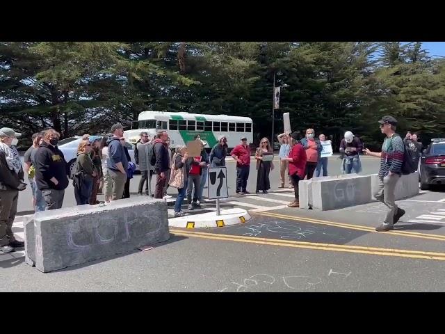 More Protesters gathering at Cal Poly Humboldt today