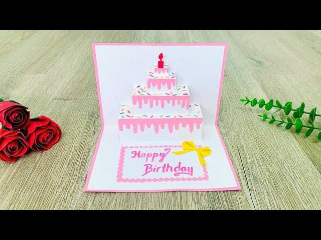 Easy Birthday Card | DIY pop up Cake card | Birthday Cake pop up card tutorial | DG Handmade