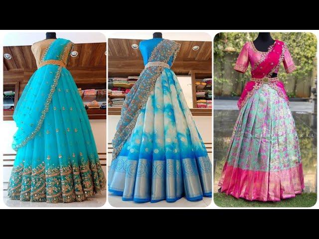 new trending and designer half saree lahanga ideas #latest fashion collection 