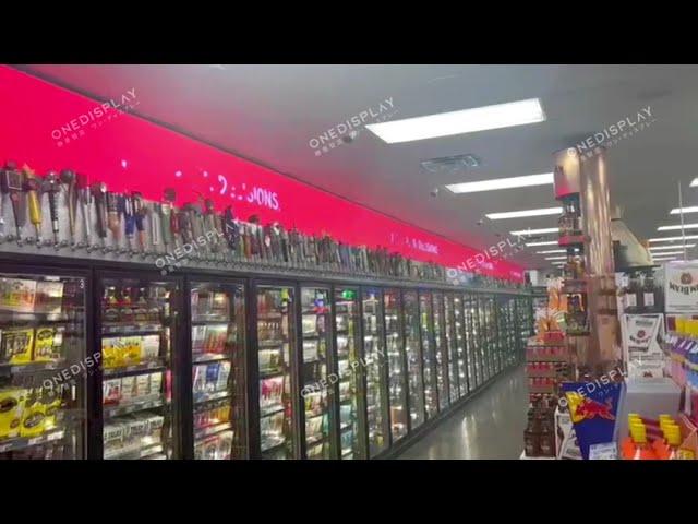 OneDisplay LED screen installation project in one of the coolest Fridge Liquor Stores in Kansas, USA