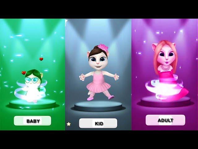 My Talking Angela BABY vs KID vs ADULT Size - Gameplay Great Makeover