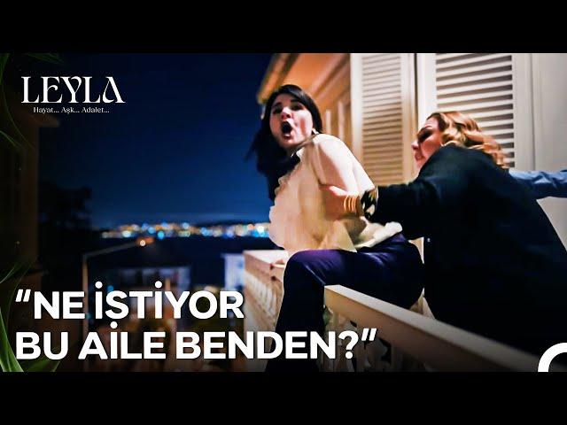 Balkon Korkuluğuna Çıkan Nur'un Blöf Saati - Leyla: Hayat...Aşk...Adalet...