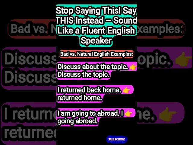 Stop Saying This! Say THIS Instead – Sound Like a Fluent English Speaker #shorts #english
