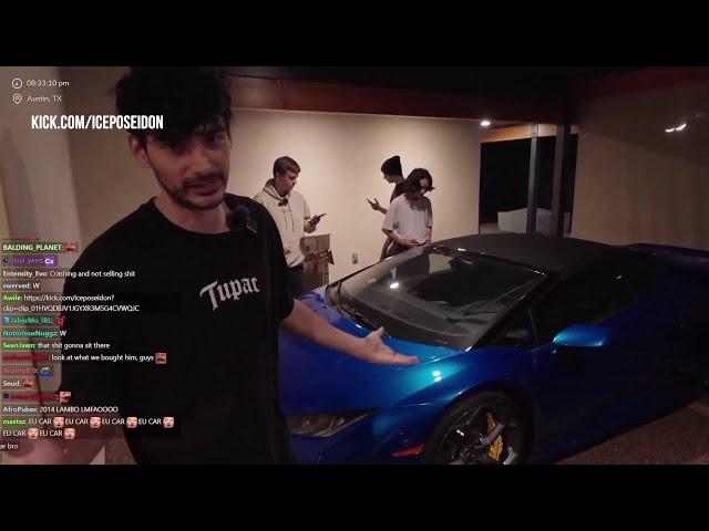 Ice Poseidon shows off his new Lamborghini